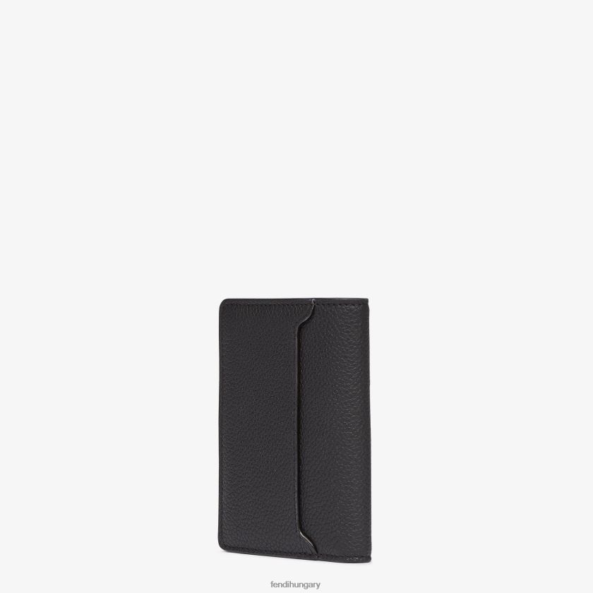 Fendi férfiak aláírás bőr kártyatartó 2H0H8Z2614 kiegészítők fekete