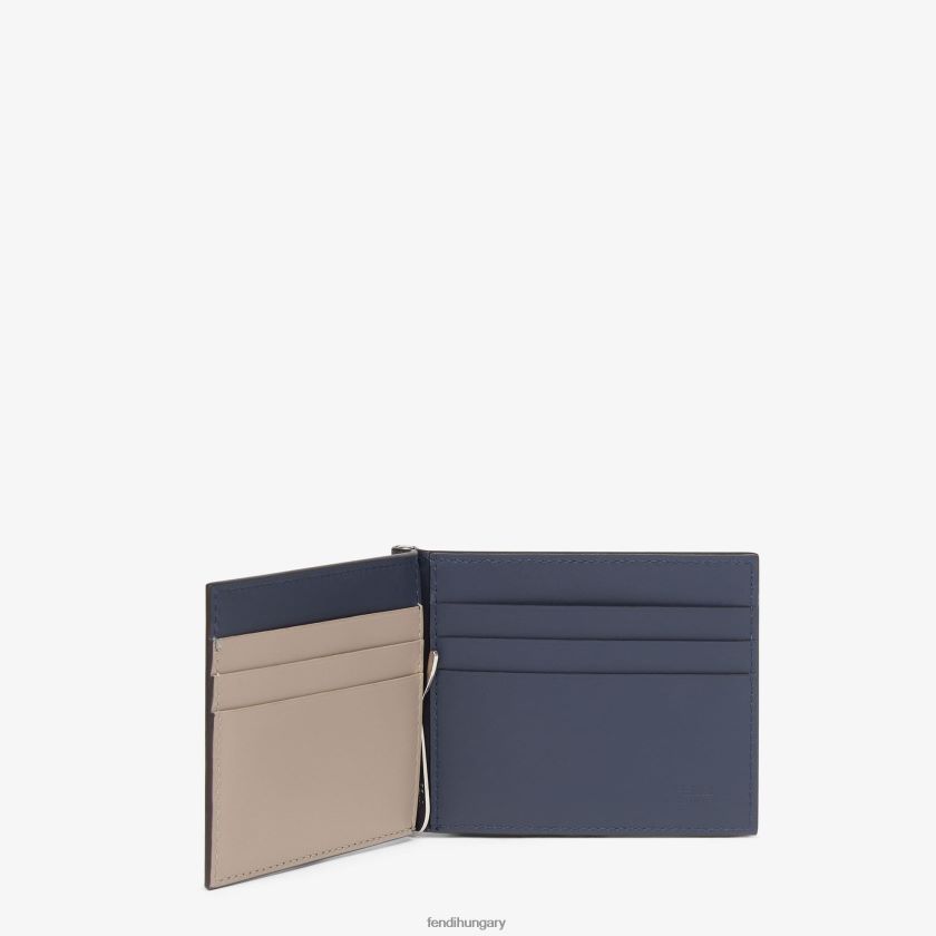 Fendi férfiak bőr pénzcsipesz 2H0H8Z2651 kiegészítők kék