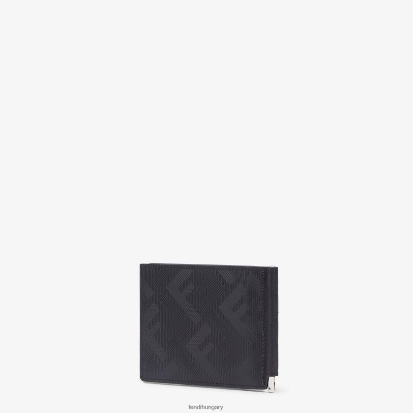 Fendi férfiak bőr pénzcsipesz 2H0H8Z2655 kiegészítők fekete