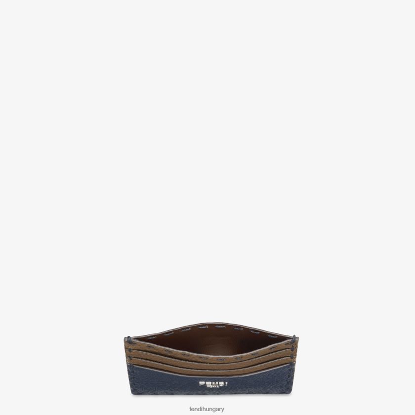 Fendi férfiak selleria bőr kártyatartó 2H0H8Z2646 kiegészítők kék