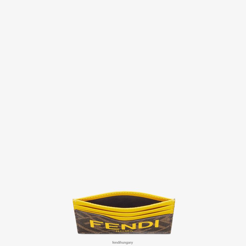 Fendi férfiak szövet kártyatartó 2H0H8Z2592 kiegészítők barna