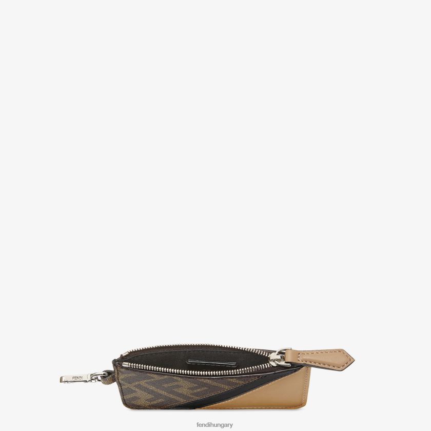 Fendi férfiak szövet kártyatartó 2H0H8Z2631 kiegészítők barna