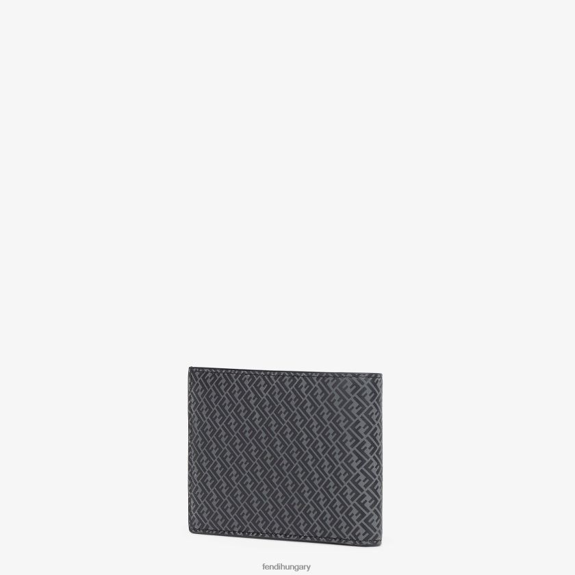 Fendi férfiak amerikai dolláros bőr, kétfelé hajtható pénztárca 2H0H8Z2657 kiegészítők fekete