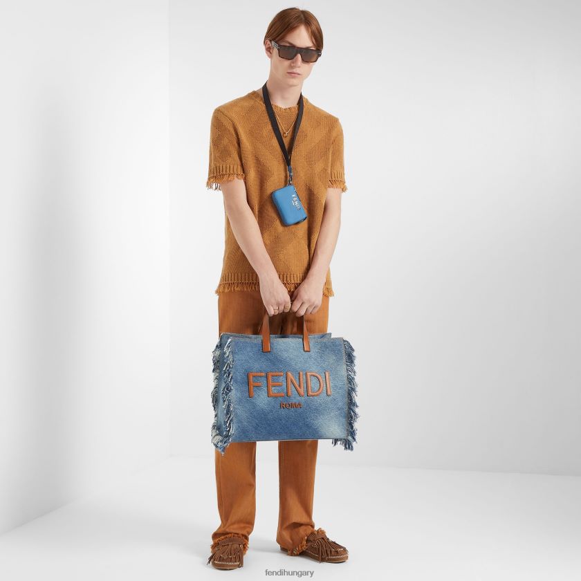 Fendi férfiak bőr érme pénztárca 2H0H8Z2616 kiegészítők világoskék