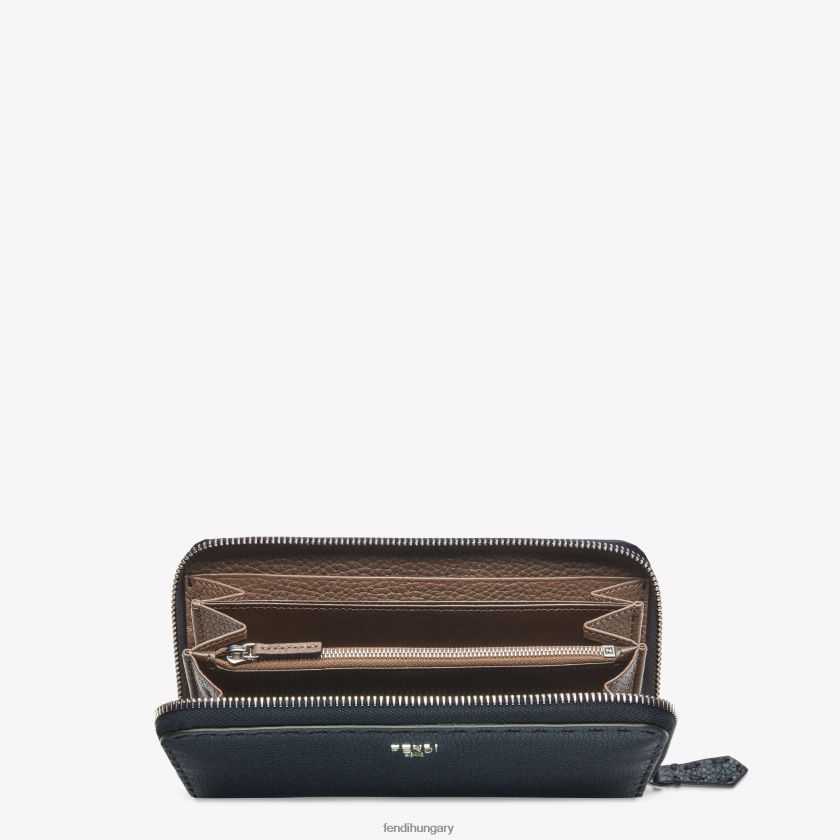Fendi férfiak cipzáras selleria bőr pénztárca 2H0H8Z2641 kiegészítők kék