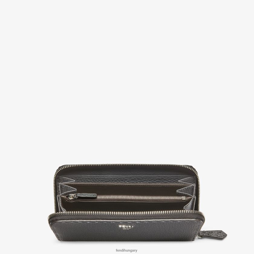 Fendi férfiak cipzáras selleria bőr pénztárca 2H0H8Z2643 kiegészítők szürke