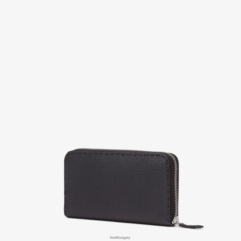 Fendi férfiak cipzáras selleria bőr pénztárca 2H0H8Z2647 kiegészítők fekete
