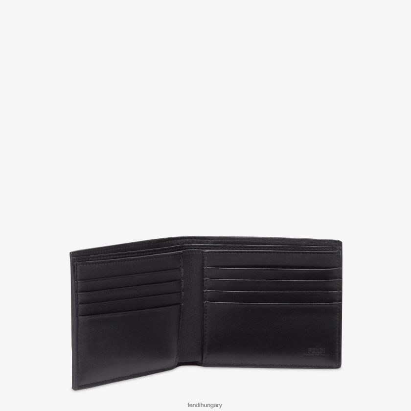 Fendi férfiak kajmánbőrből és szövetből összehajtható pénztárca 2H0H8Z2595 kiegészítők fekete