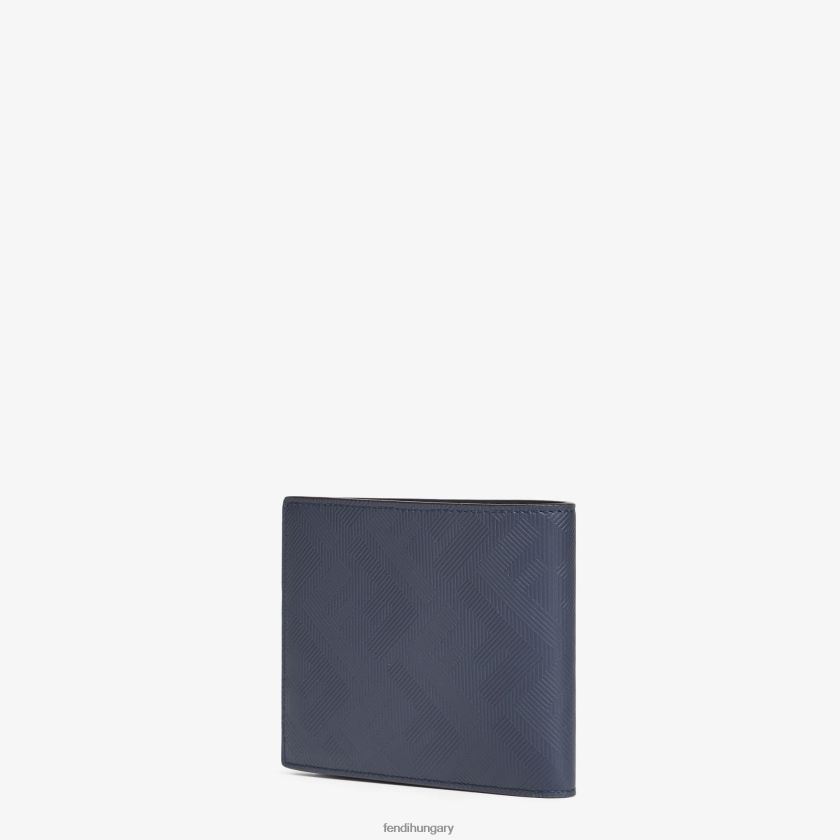 Fendi férfiak árnyékos bőr, kettéhajtható pénztárca 2H0H8Z2652 kiegészítők kék