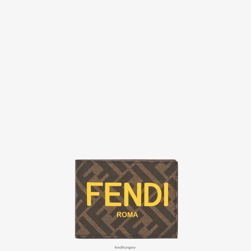 Fendi férfiak szövet bi-fold 2H0H8Z2637 kiegészítők barna