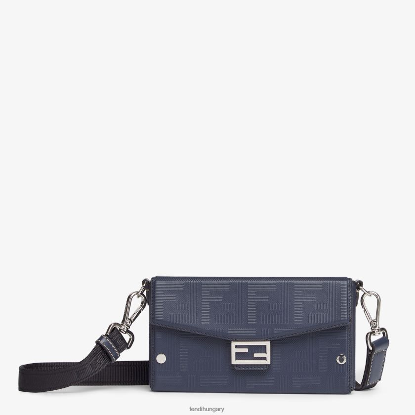 Fendi férfiak bagett puha csomagtartós bőrtáska 2H0H8Z2618 kiegészítők kék