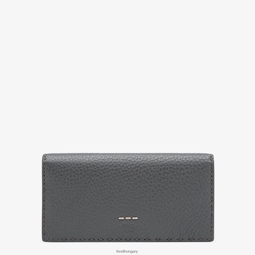 Fendi férfiak kontinentális római bőrből 2H0H8Z2682 kiegészítők szürke