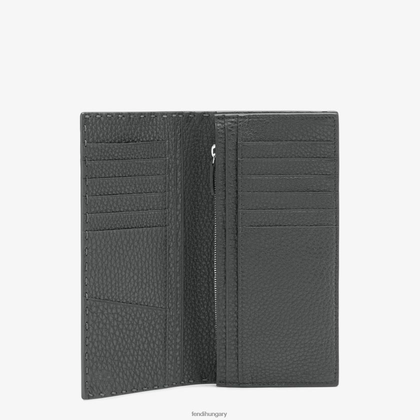 Fendi férfiak kontinentális római bőrből 2H0H8Z2682 kiegészítők szürke