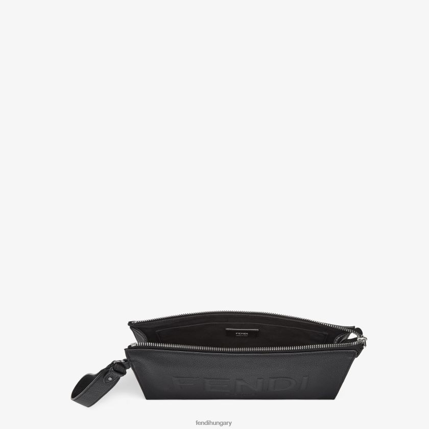 Fendi férfiak kuplung bőr táska 2H0H8Z1841 kiegészítők fekete