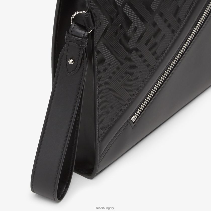 Fendi férfiak árnyék átlós kuplung bőrtáska 2H0H8Z1896 kiegészítők fekete