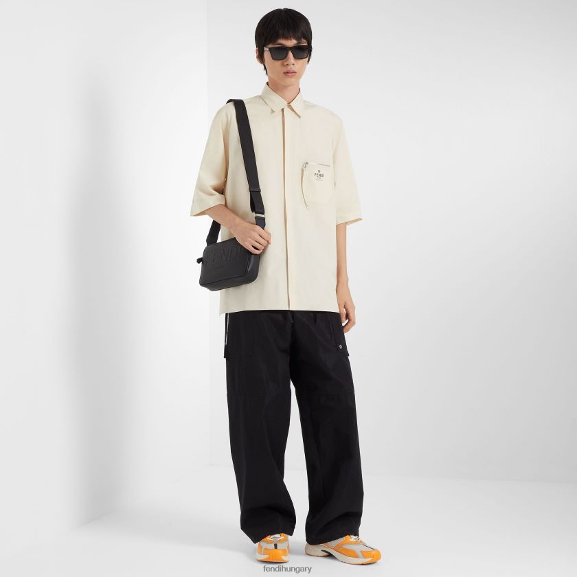 Fendi férfiak bőr fényképezőgép tok bőrtáska 2H0H8Z1839 kiegészítők fekete