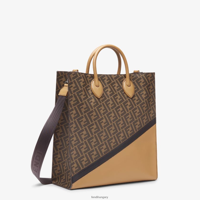 Fendi férfiak bőr és ff szövettáska 2H0H8Z1854 kiegészítők barna