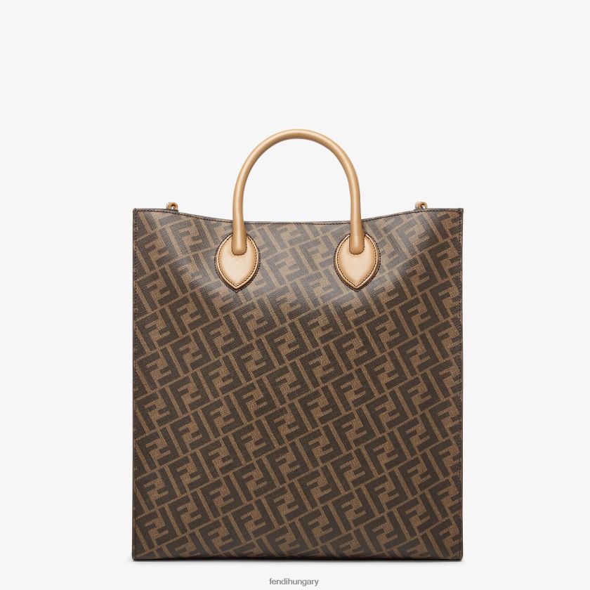 Fendi férfiak bőr és ff szövettáska 2H0H8Z1854 kiegészítők barna