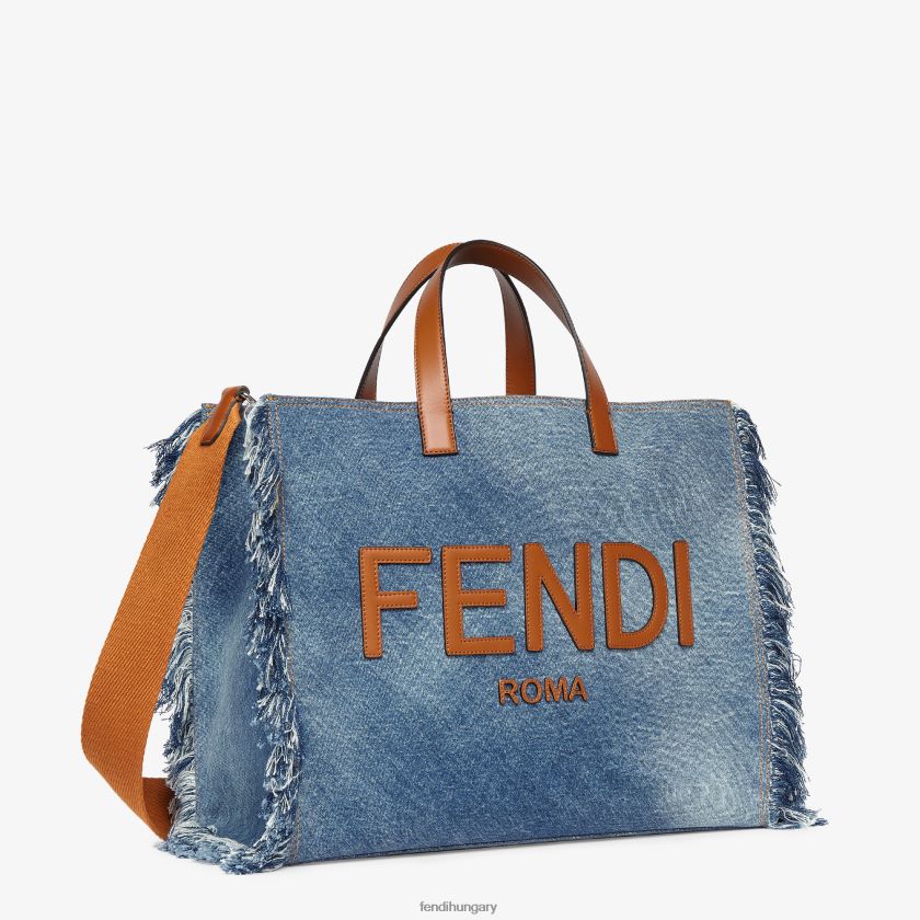 Fendi férfiak farmer táska rojtokkal 2H0H8Z1868 kiegészítők kék