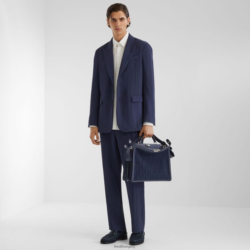 Fendi férfiak ff kötött és bőr táska 2H0H8Z1831 kiegészítők kék