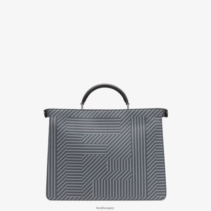 Fendi férfiak kéttónusú nyomott bőrtáska 2H0H8Z1819 kiegészítők szürke