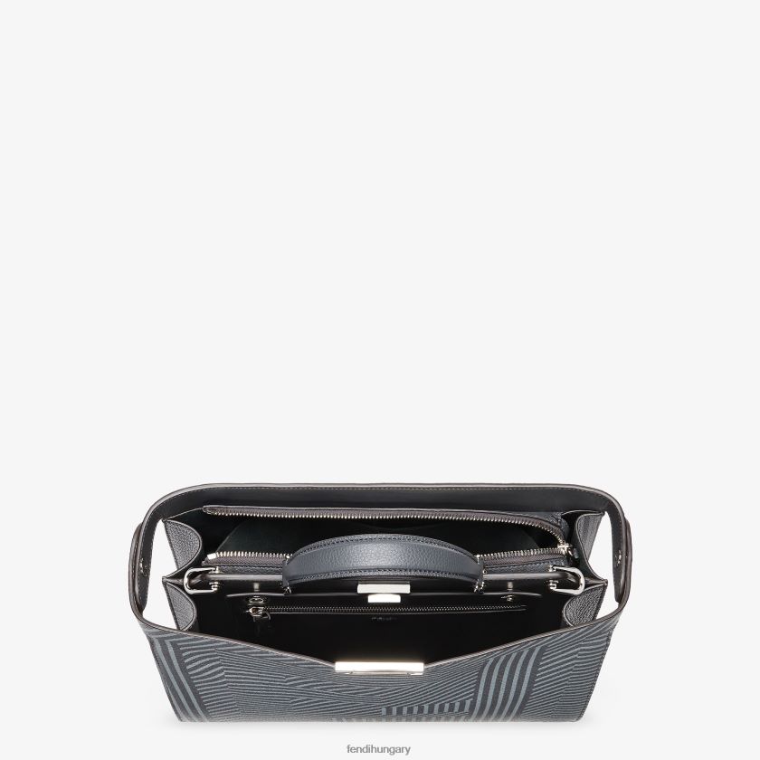 Fendi férfiak kéttónusú nyomott bőrtáska 2H0H8Z1819 kiegészítők szürke