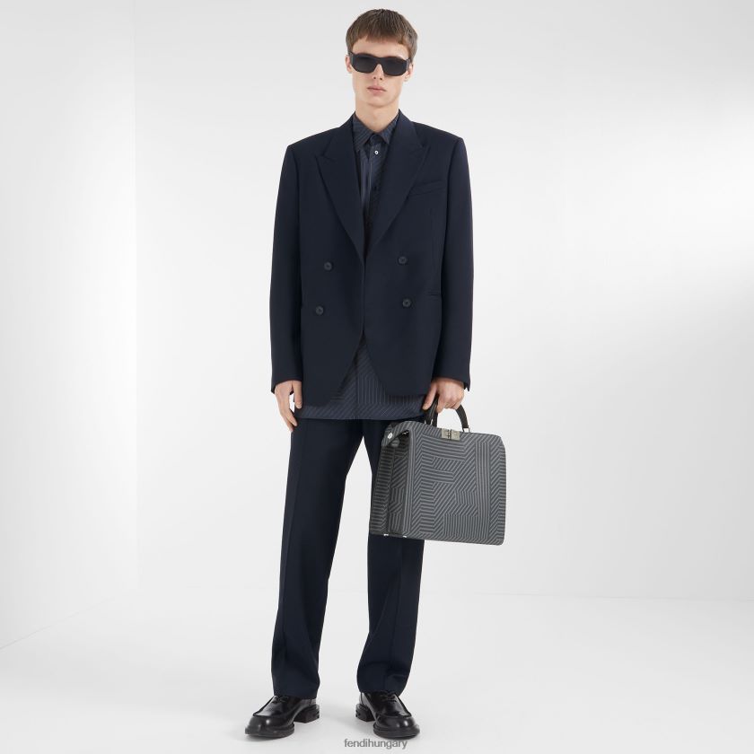 Fendi férfiak kéttónusú nyomott bőrtáska 2H0H8Z1819 kiegészítők szürke