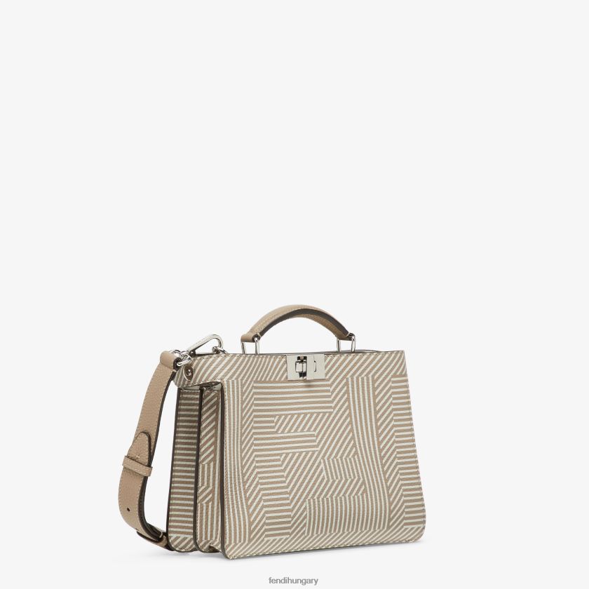 Fendi férfiak kéttónusú nyomott bőrtáska 2H0H8Z1820 kiegészítők bézs