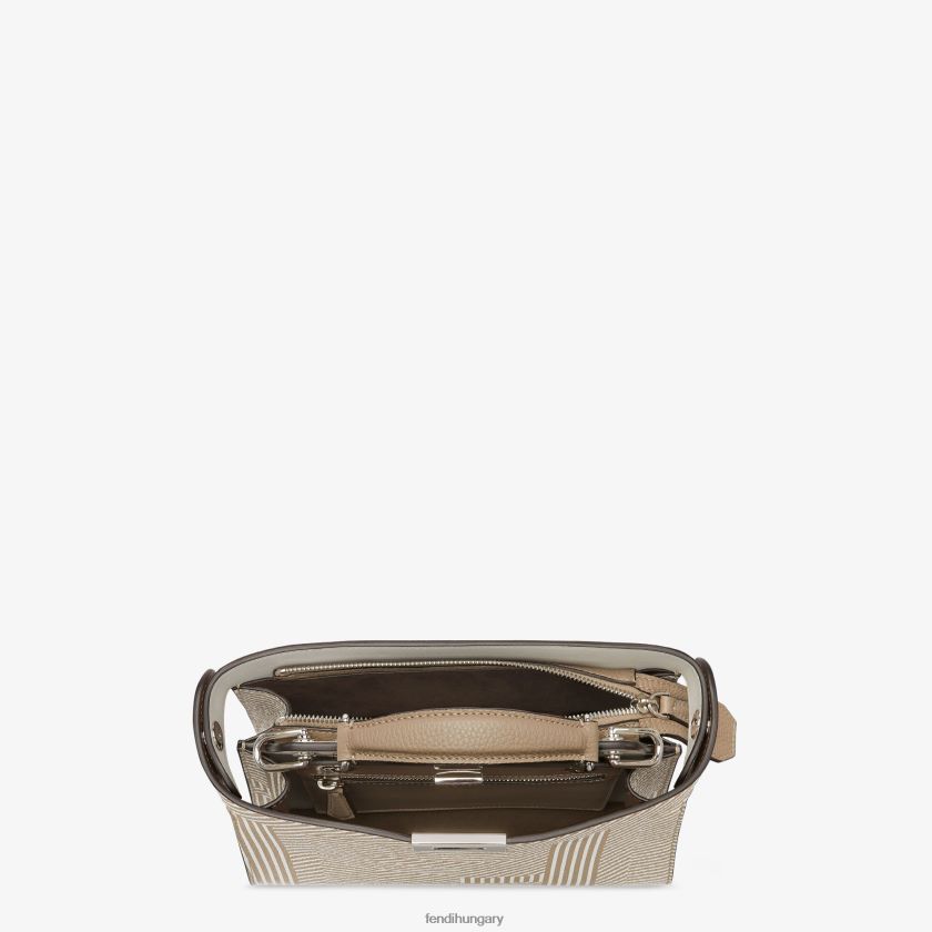 Fendi férfiak kéttónusú nyomott bőrtáska 2H0H8Z1820 kiegészítők bézs