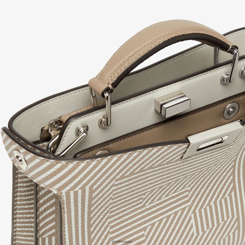 Fendi férfiak kéttónusú nyomott bőrtáska 2H0H8Z1820 kiegészítők bézs