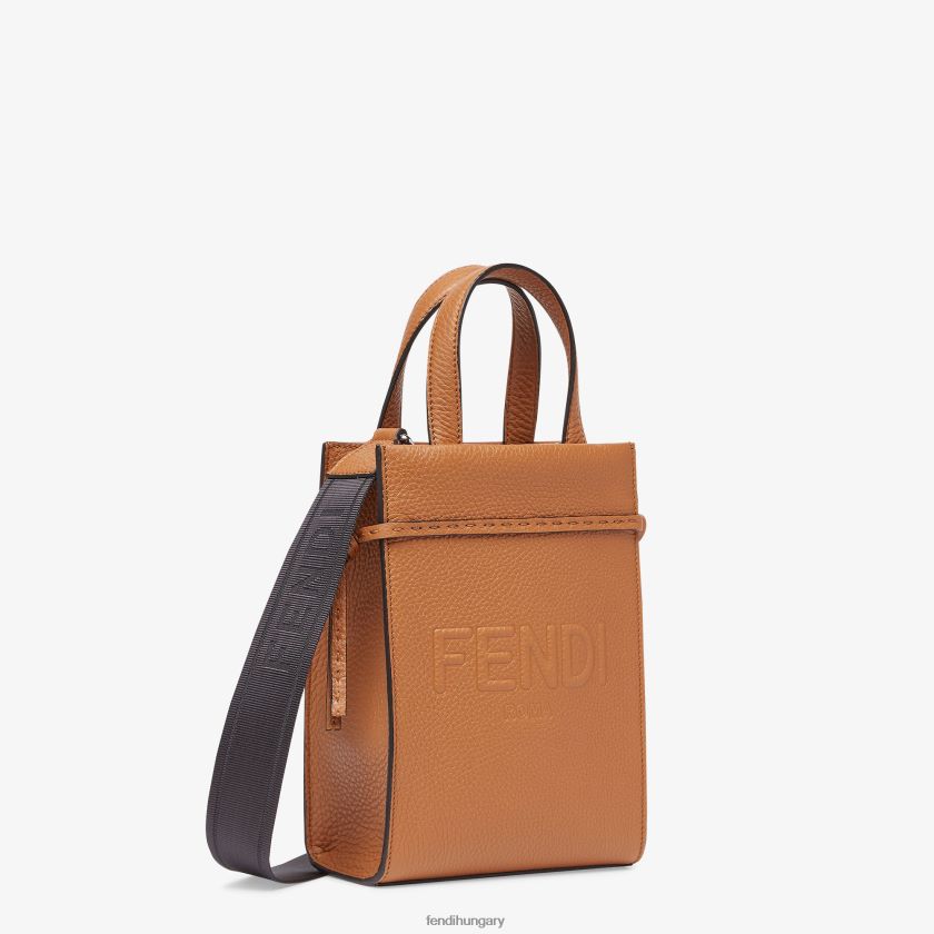 Fendi férfiak mini megy vásárlói bőrtáska 2H0H8Z1871 kiegészítők barna