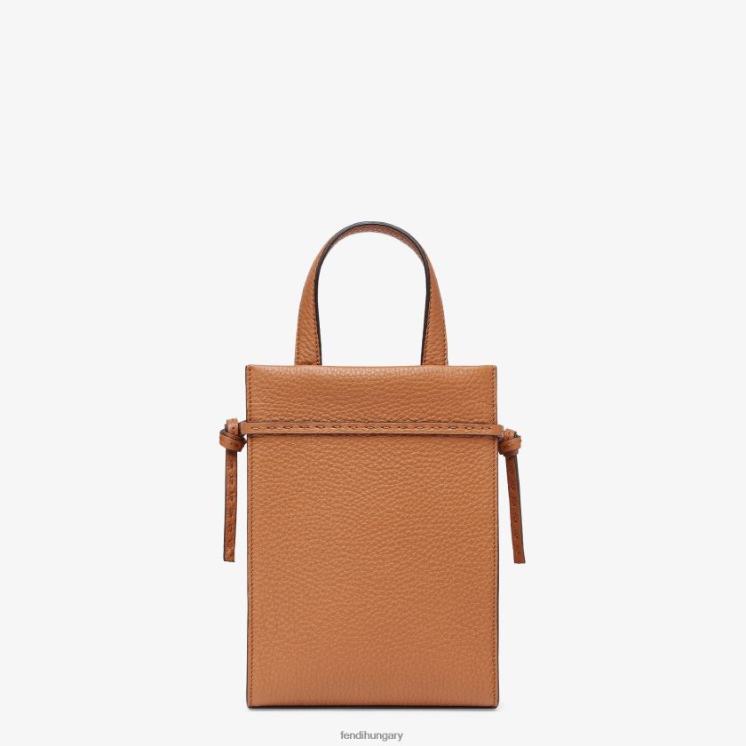 Fendi férfiak mini megy vásárlói bőrtáska 2H0H8Z1871 kiegészítők barna