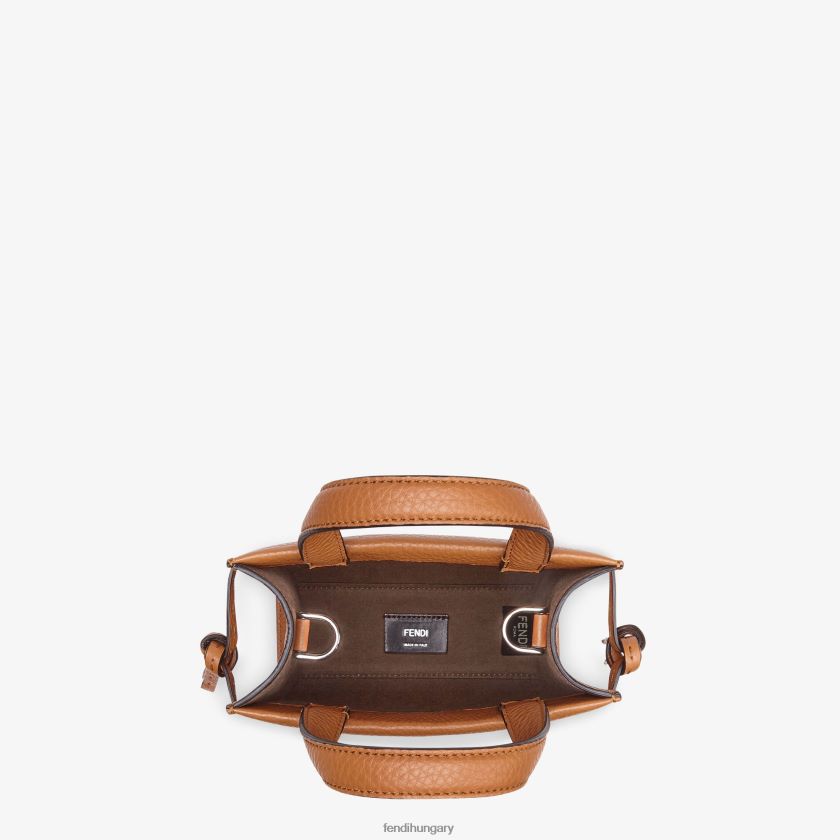 Fendi férfiak mini megy vásárlói bőrtáska 2H0H8Z1871 kiegészítők barna