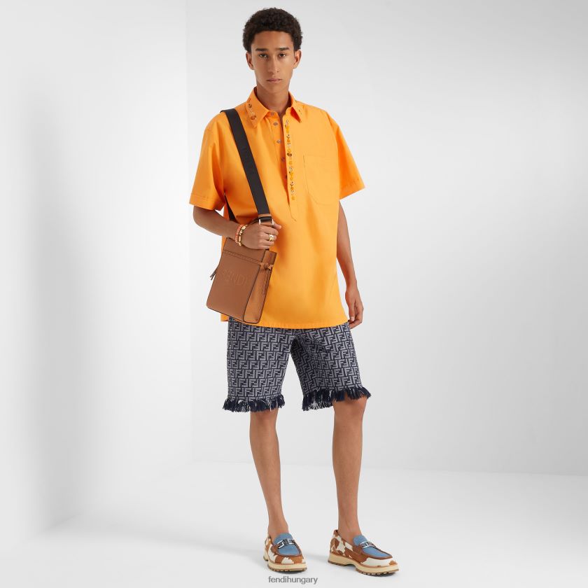 Fendi férfiak mini megy vásárlói bőrtáska 2H0H8Z1871 kiegészítők barna