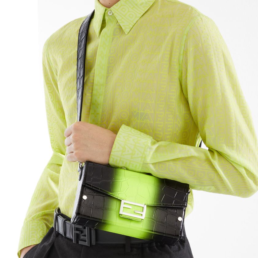 Fendi férfiak neon aligátor táska 2H0H8Z1872 kiegészítők fekete