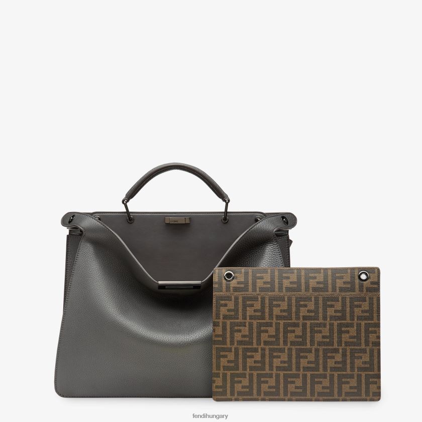 Fendi férfiak peekaboo iseeu közepes bőrtáska 2H0H8Z1816 kiegészítők szürke