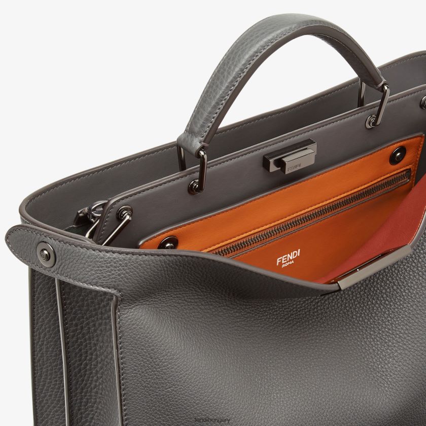 Fendi férfiak peekaboo iseeu közepes bőrtáska 2H0H8Z1816 kiegészítők szürke