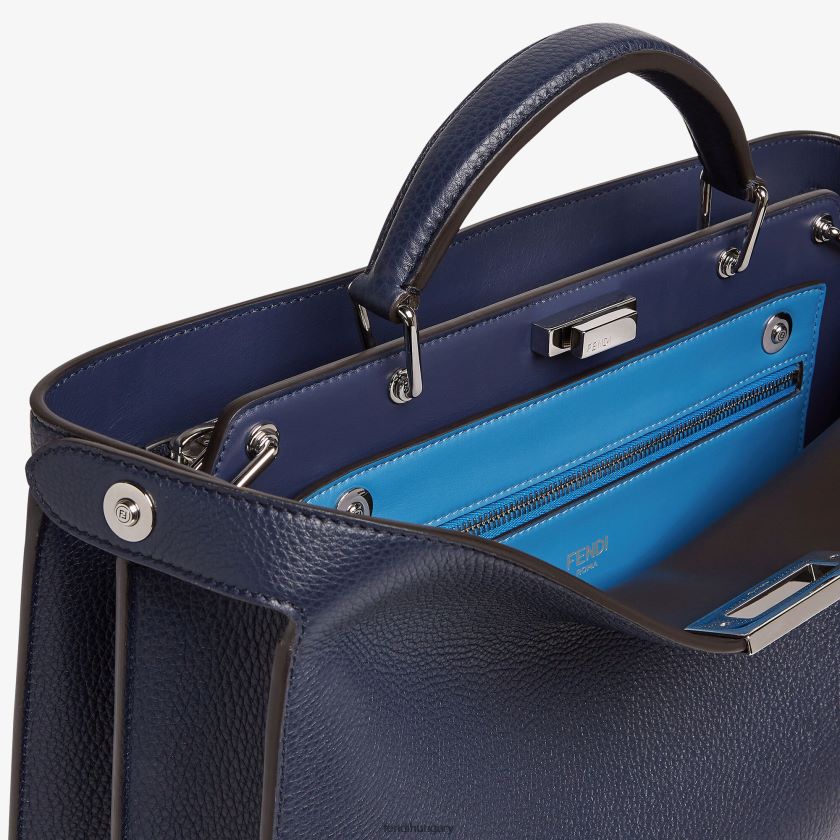 Fendi férfiak peekaboo iseeu közepes bőrtáska 2H0H8Z1833 kiegészítők kék