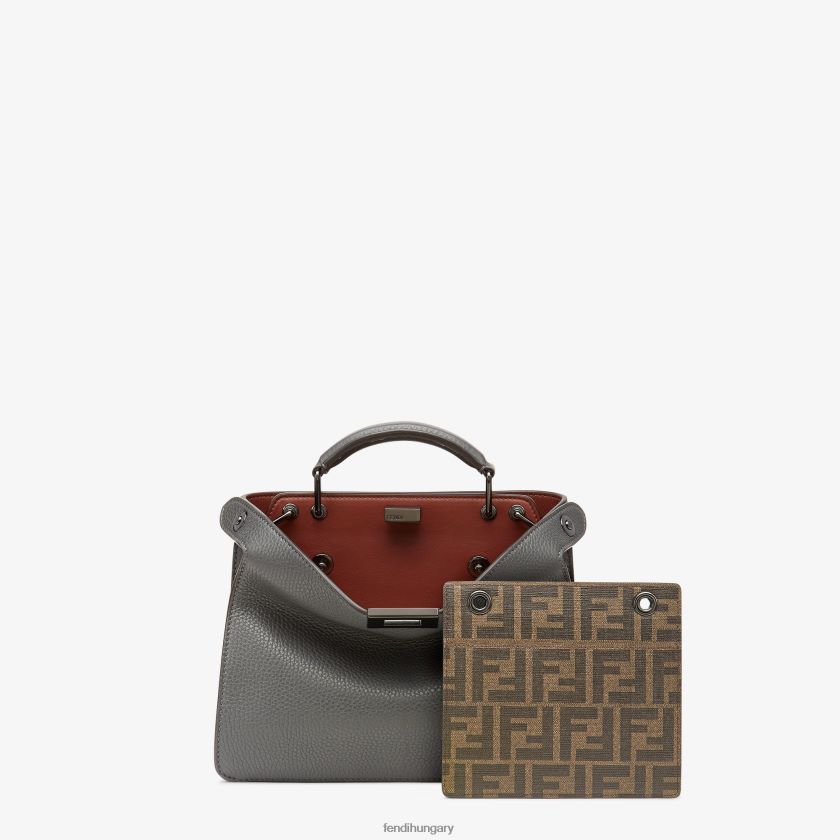 Fendi férfiak peekaboo iseeu mini bőrtáska 2H0H8Z1824 kiegészítők szürke
