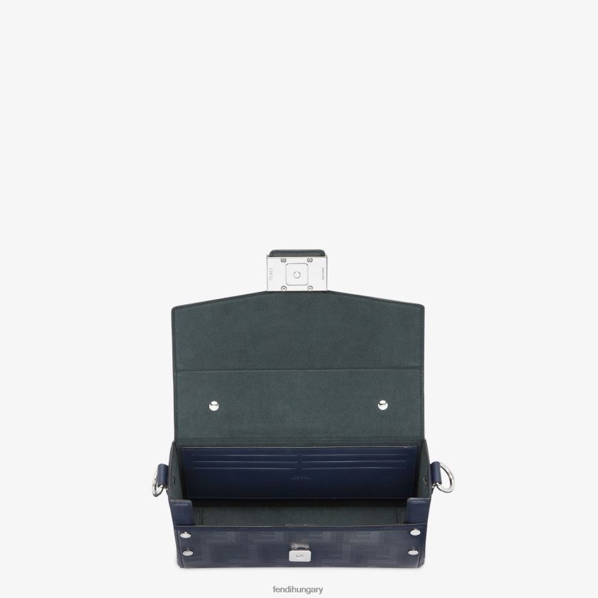 Fendi férfiak puha csomagtartós bagett bőrtáska 2H0H8Z1800 kiegészítők kék