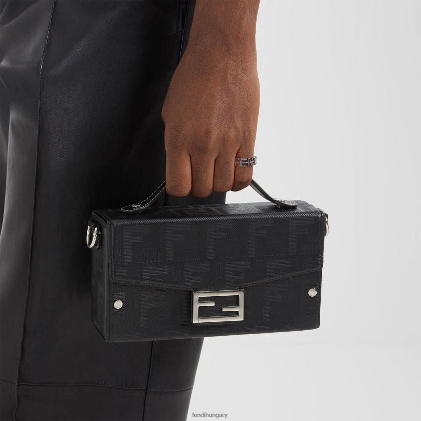 Fendi férfiak puha csomagtartós bagett bőrtáska 2H0H8Z1801 kiegészítők fekete