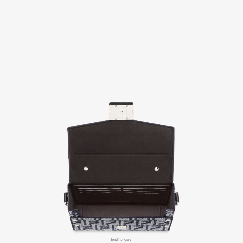 Fendi férfiak puha csomagtartós bagett bőrtáska 2H0H8Z1851 kiegészítők kék