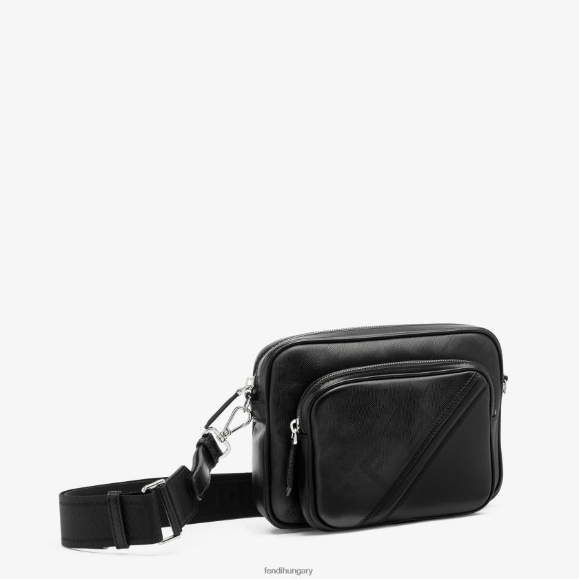Fendi férfiak shadow diagonal duo kameratok bőrtáska 2H0H8Z1799 kiegészítők fekete