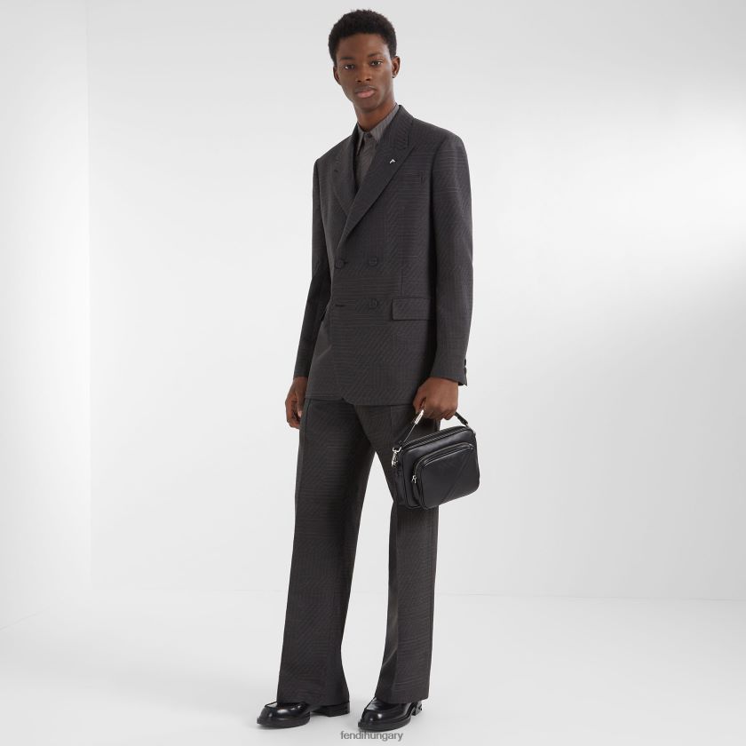 Fendi férfiak shadow diagonal duo kameratok bőrtáska 2H0H8Z1799 kiegészítők fekete