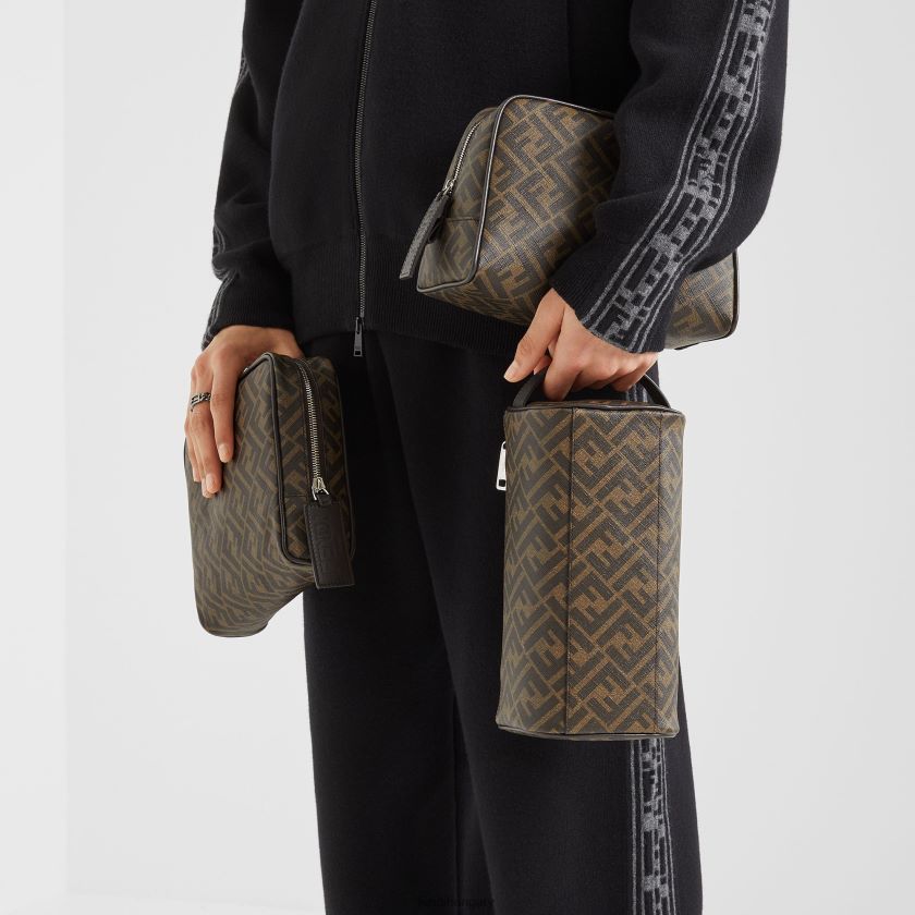 Fendi férfiak szövet sminktáska 2H0H8Z2490 kiegészítők barna