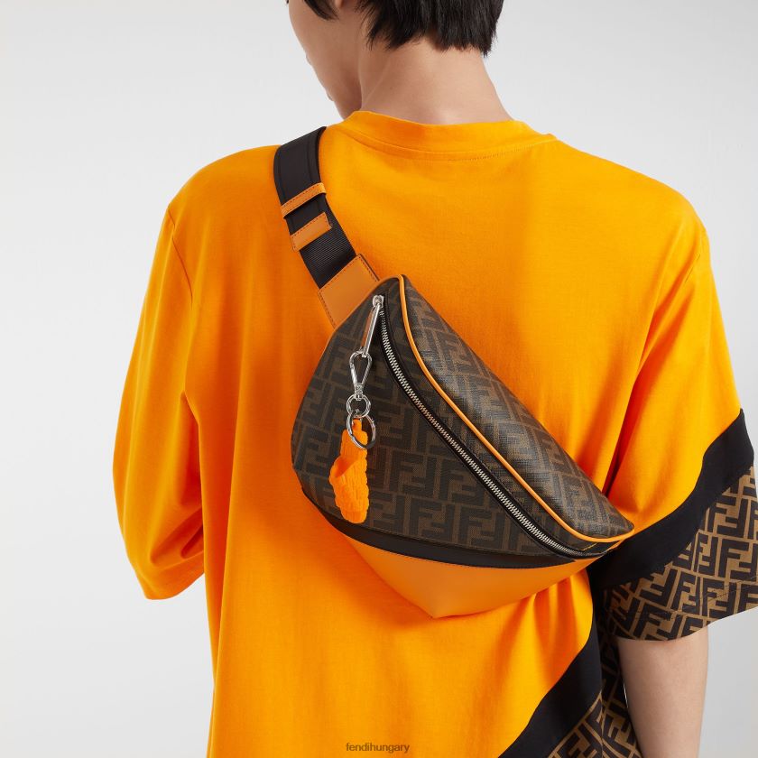Fendi férfiak gumi kulcstartó 2H0H8Z2414 kiegészítők narancs