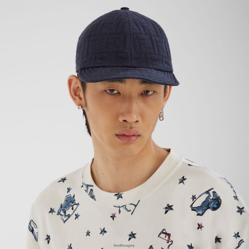 Fendi férfiak farmer baseball sapka 2H0H8Z2368 kiegészítők kék