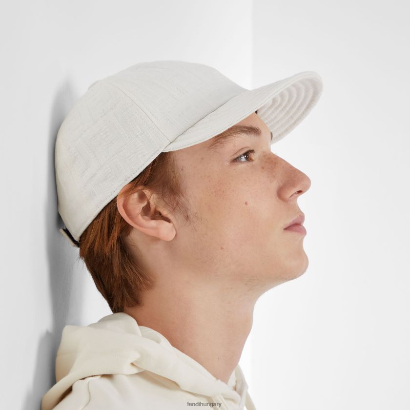 Fendi férfiak ff pamut baseball sapka 2H0H8Z2412 kiegészítők fehér