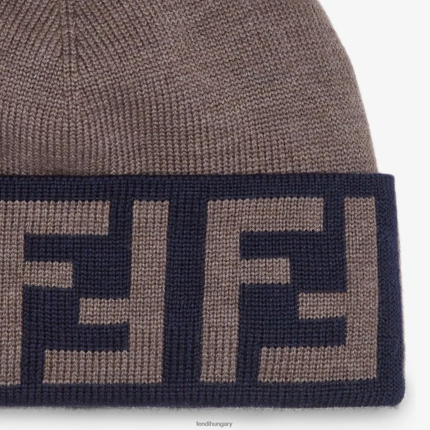 Fendi férfiak gyapjú sapka 2H0H8Z2456 kiegészítők barna