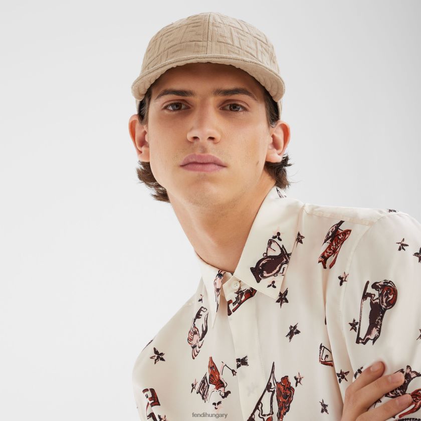 Fendi férfiak pamut baseball sapka 2H0H8Z2370 kiegészítők bézs